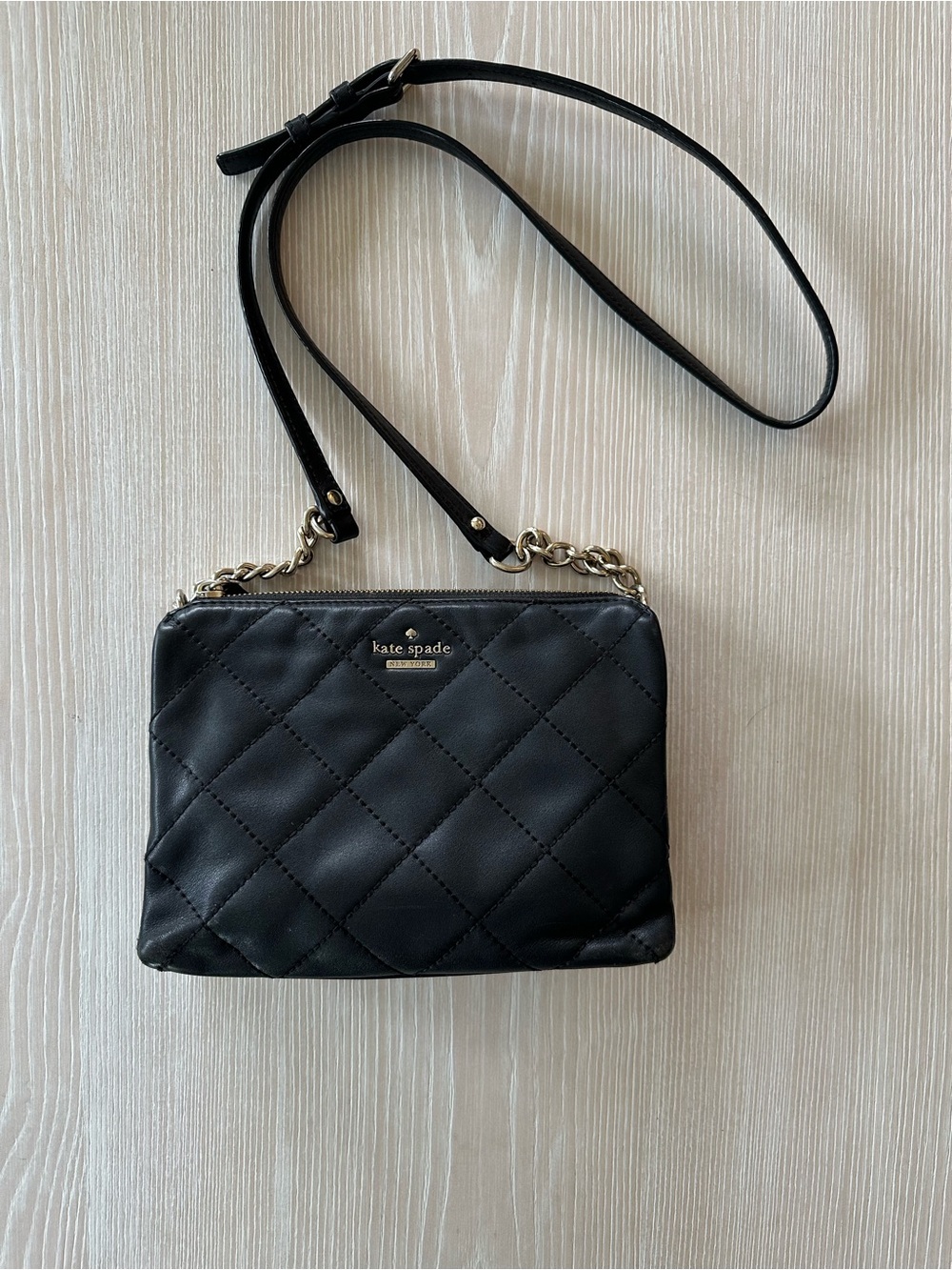 Kate Spade Carey Quilted Leather Zip Top Crossbody in black